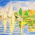 C. Monet " "Les régates à Argenteuil" Huile sur toile, Format A4