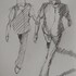 Croquis aquarellés: ville et personnages à Quimper
