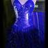 robe paillettes plumes bleu