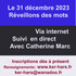 Nuit de l'écriture pour le 31 decembre